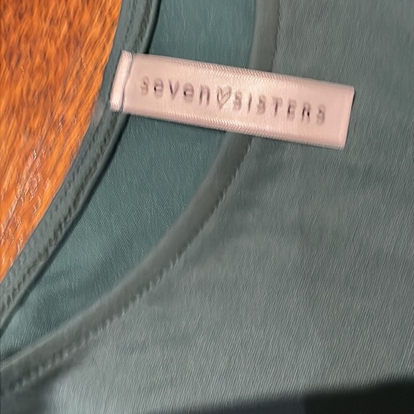 Seven Sisters - teal shoulder less top - size S / small - Picture 3 of 4